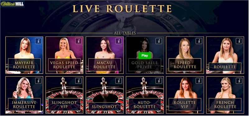 play roulette online at william hill live casino